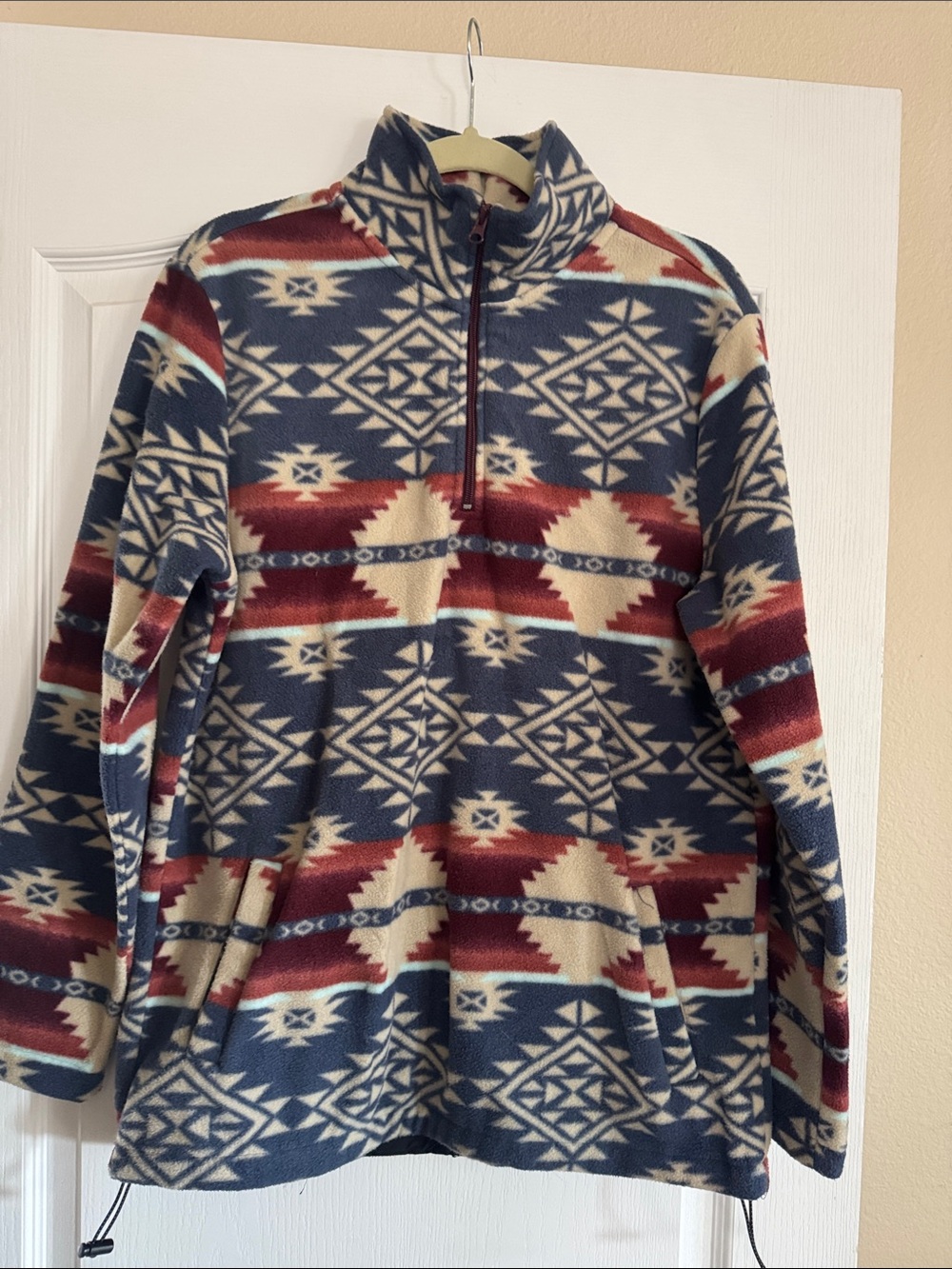 PacSun Southwestern Aztec Print Quarter-Zip Fleece Pullover Men’s Med